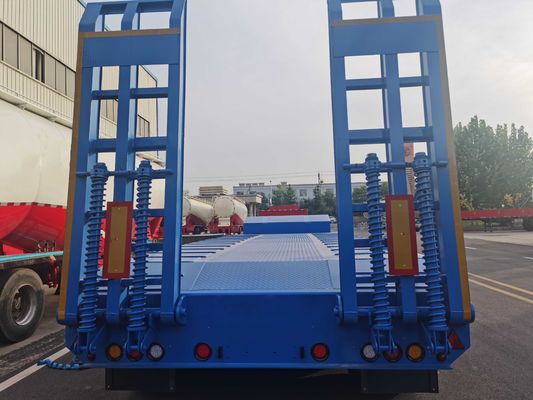 Ứng dụng 3 trục Flatbed Semi Trailer Traktor Truck 40 Ft Semi Low Bed Trailer