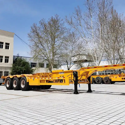 3 trục 40ft 20ft Skeleton Semi Trailer 20ft 40ft 45ft container với 12 khóa xoắn